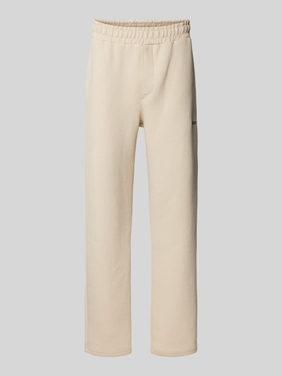 Pegador Wide Leg Sweatpants mit Strukturmuster Modell 'VEAL' Beige 1