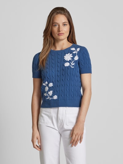 Lauren Ralph Lauren Strickpullover mit Zopfmuster Jeansblau 4