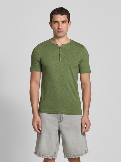 MCNEAL T-shirt met korte knoopsluiting Kaki - 4