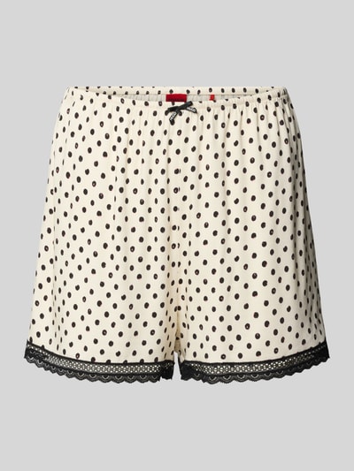 HUGO Pyjama-Shorts mit elastischem Bund Modell 'POLKA' Offwhite 1