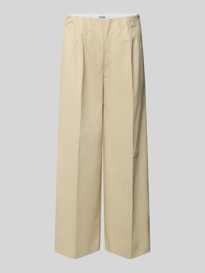 Produktfoto, Culotte mit Eingrifftaschen Modell 'Jenny' von TONI, beige, weiter Schnitt, Baumwoll-Mix mit Stretch, Bügelfalten, glatte Textur