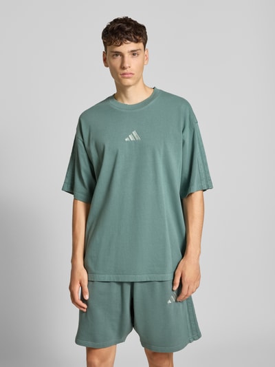 adidas Sportswear T-shirt met labelstitching Donkergroen - 4