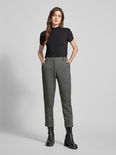 Christian Berg Woman Regular fit stoffen broek met riemlussen Zwart - 1