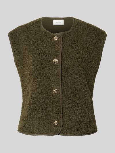 Neo Noir Kamizelka z polaru z listwą guzikową model ‘Mariko’ Khaki 2