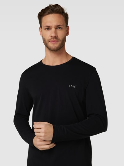 BOSS Longsleeve mit Label-Stitching Modell 'Mix&Match' Black 3