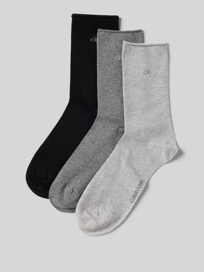 CK Calvin Klein Socken mit Logo-Stitching im 3er-Pack Mittelgrau 1