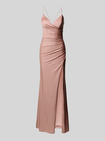 Mascara Abendkleid mit Gehschlitz und Herz-Ausschnitt Rose 2