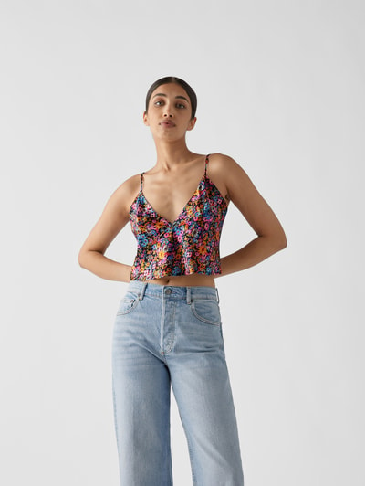 Stella Mc Cartney Crop Top mit floralem Muster Pink 4