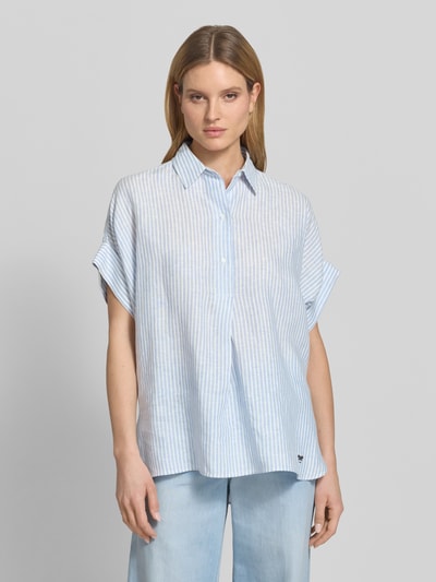 Weekend Max Mara Oversized linnen blouse met korte mouw model 'VERVE' Lichtblauw - 4