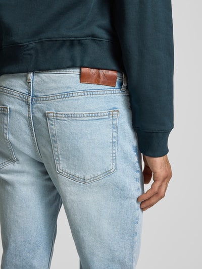 Calvin Klein Jeans Slim fit jeans in used-look met labeldetail Jeansblauw - 3