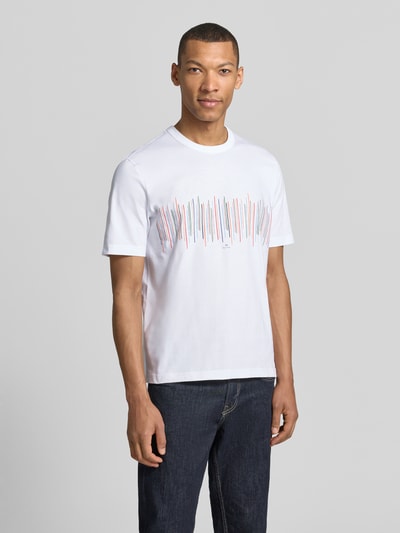 Paul Smith T-Shirt mit Rundhalsausschnitt und Motiv-Print Weiss 4