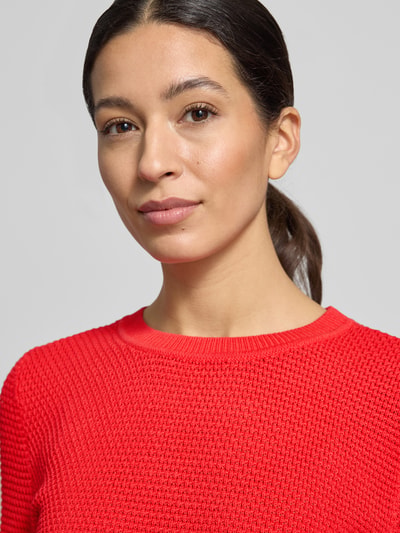 VILA Strickpullover mit gerippten Abschlüssen Modell 'dalo' Rot 3