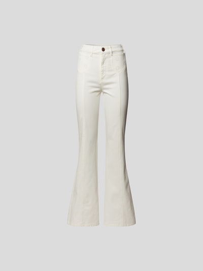 See by Chloé Flared Leg Jeans mit Ziernähten Weiss 2