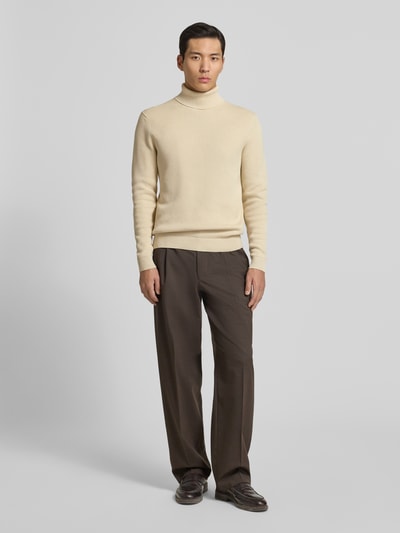 Selected Homme Regular Fit Rollkragenpullover aus reiner Baumwolle Modell 'DANE' Offwhite 1