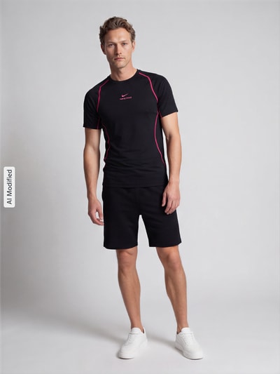 Nike Training Slim Fit Sport-T-Shirt mit Label-Print Modell 'Pro' Black 1