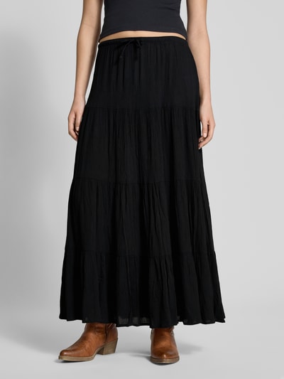 Review Długa spódnica z marszczeniem Czarny 4