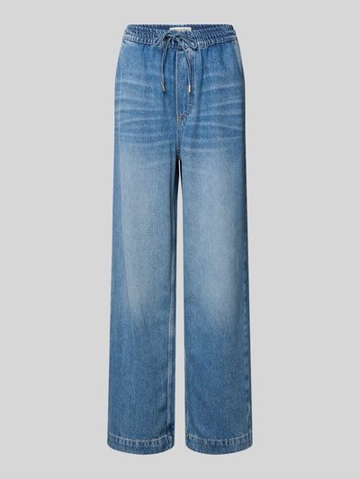 Produktfoto, Relaxed Fit Jeans aus Lyocell-Baumwoll-Mix von Marc O'Polo, unifarbenes Denim, elastischer Bund mit Tunnelzug, seitliche Eingrifftaschen