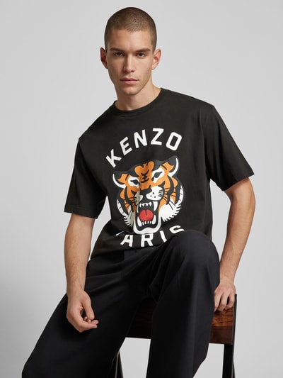 Kenzo T-Shirt mit Label-Print Black 3