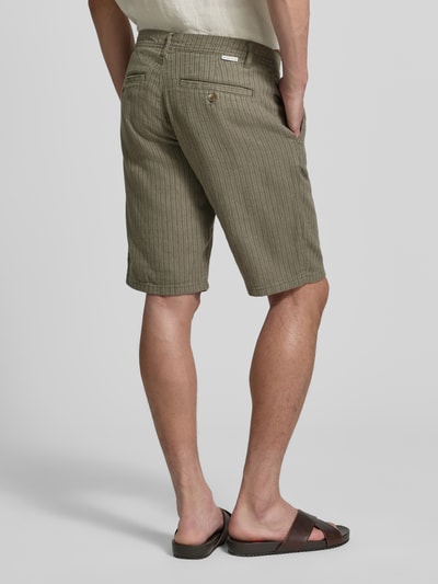 Tom Tailor Regular Fit Leinenshorts aus Leinen-Baumwoll-Mix Oliv 5