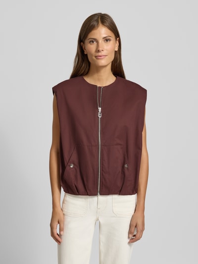 HUGO Regular Fit Weste aus reiner Baumwolle Modell 'AZELDA' Schoko 4