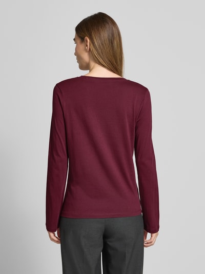 Marc O'Polo Regular Fit Langarmshirt aus reiner Baumwolle Bordeaux 4