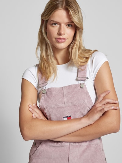 Tommy Jeans Tuinjurk met labelstitching, model 'DUNGAREE' Oudroze - 3