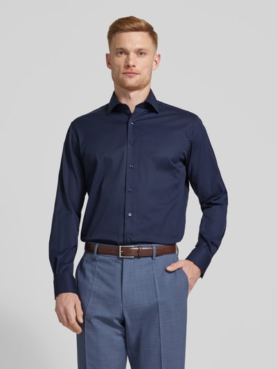 Eterna Regular fit zakelijk overhemd van katoen Marineblauw - 4
