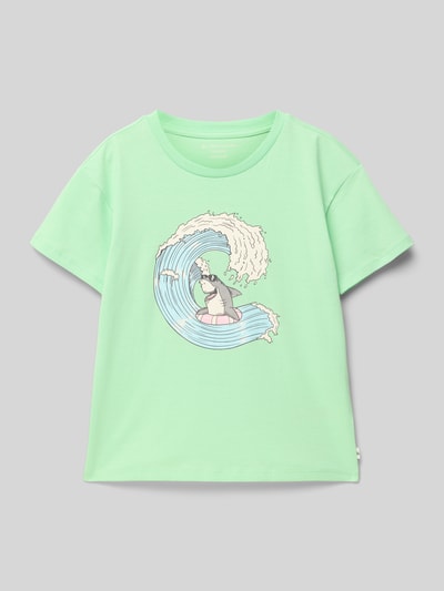 Tom Tailor Regular Fit T-Shirt aus reiner Baumwolle Hellgruen 1