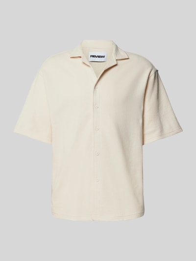 REVIEW Koszula casualowa o kroju relaxed fit z fakturowanym wzorem Écru 2