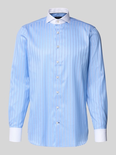 OLYMP SIGNATURE SLIM FIT Koszula biznesowa o kroju slim fit z kołnierzykiem typu cutaway model ‘Sano’ Błękitny 2