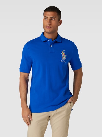 Polo Ralph Lauren Classic fit poloshirt met labelstitching Koningsblauw - 4