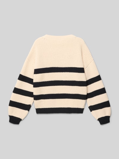 s.Oliver RED LABEL Regular fit gebreide pullover met kraag met ronde hals Ecru - 3