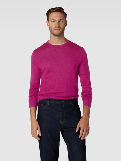 Christian Berg Men Pullover aus Woll-Mix Pink Melange 4