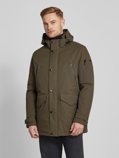 bugatti Parka met capuchon, model 'Rainseries' Olijfgroen - 4