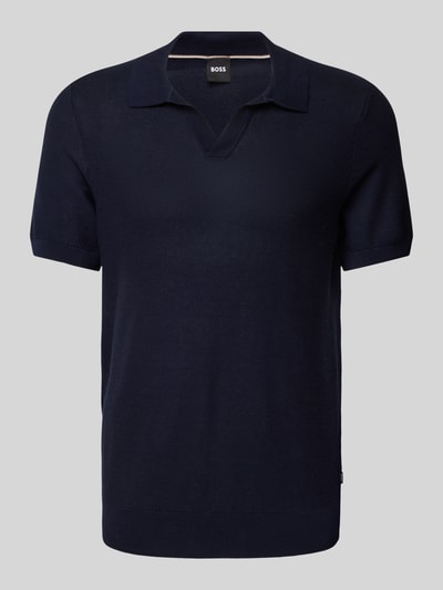 BOSS Slim Fit Poloshirt mit V-Ausschnitt Marine 2