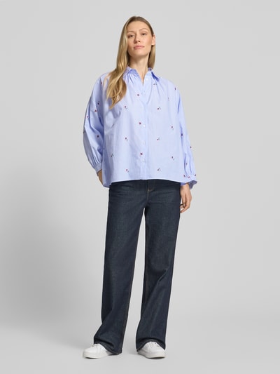 Weekend Max Mara relaxed fit overhemdblouse van puur katoen model 'BUTTERFLY' Lichtblauw - 1