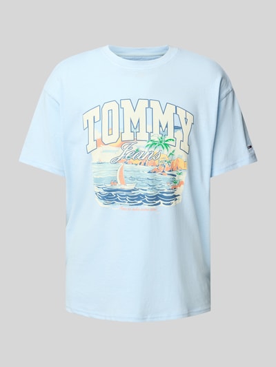 Tommy Jeans Relaxed Fit T-Shirt mit Motiv-Print Hellblau 2