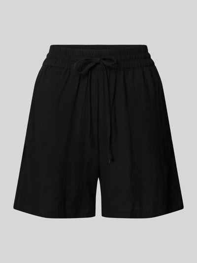 Produktfoto, Regular Fit Bermudas aus reiner Baumwolle Modell 'TIZANA' von Only in Schwarz, Optik: Regular Fit, Tunnelzug, Bundabschluss: Elastisch, seitliche Eingrifftaschen, Materialverarbeitung: Flammgarn, glatte Textur