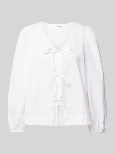 s.Oliver RED LABEL Regular Fit Langarmbluse aus reiner Baumwolle Weiss 2