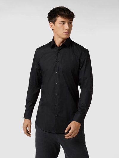 Jake*s Koszula biznesowa o kroju slim fit z popeliny  Czarny 4