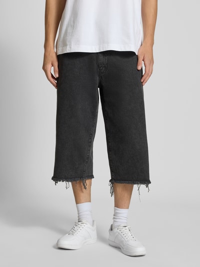 Levi's® Bermudy o kroju relaxed fit z frędzlami model ‘478 BAGGY CAPRI’ Czarny 4