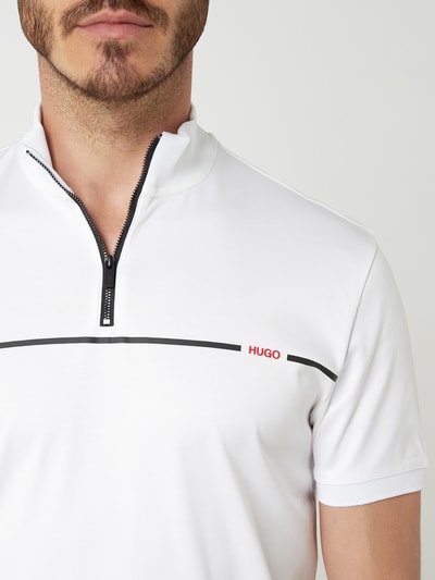 HUGO Poloshirt mit Reißverschluss Modell 'Daxham' Weiss 3