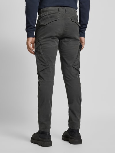 PME Legend Slim fit cargobroek met labeldetail, model 'NORDROP' Antraciet - 5