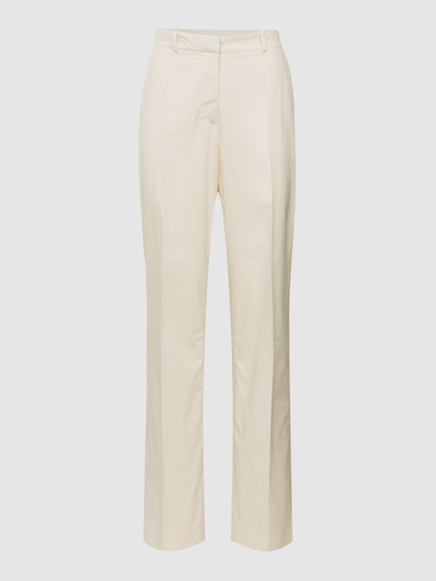 Calvin Klein Womenswear Slim fit bandplooibroek met labelstitching Offwhite - 2