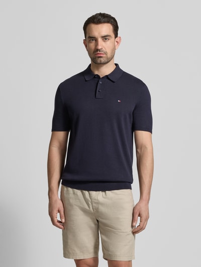 Tommy Hilfiger Regular Fit Strick-Poloshirt aus reiner Baumwolle Marine 4