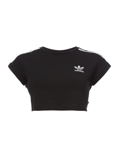 adidas Originals Cropped T-Shirt mit Logo-Stickerei Black 1
