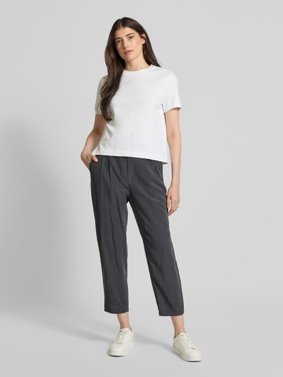 Jake*s Casual Tapered Fit Stoffhose mit Bundfalten Dunkelgrau 1