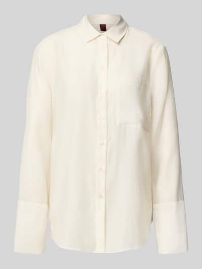 Stefanel Regular fit overhemdblouse met borstzak Offwhite - 2