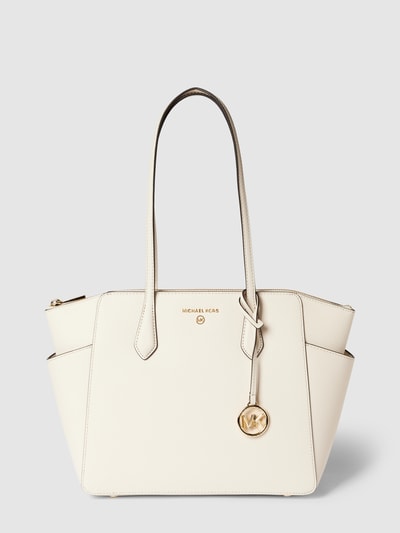 MICHAEL Michael Kors Torba shopper ze skóry z detalem z logo model ‘MARILYN’ Écru 2