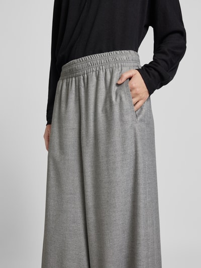 Drykorn Wide leg stoffen broek met elastische band, model 'CEILING' Lichtgrijs - 3